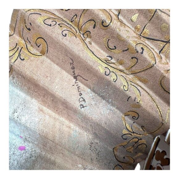 Vintage Alexandre Hand-Painted Folding Fan Signed Gold & Courting Couple READ - Picture 4 of 11